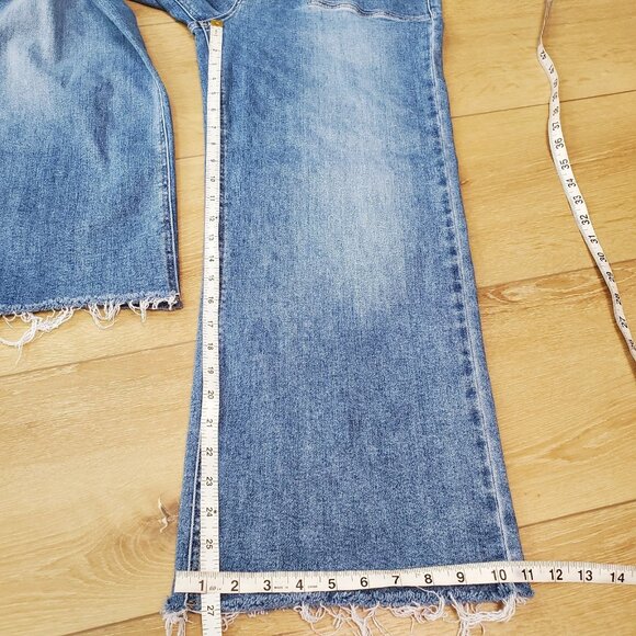 Altard State Jeans Womens Size 31 Blue Wide Leg High Rise Large Pockets Crop - Picture 8 of 13